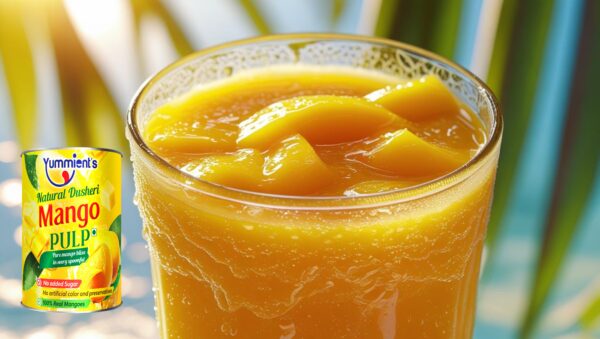 Yummients Canned Mango Pulp 850g – Sweet and Rich Dussehri Mango Puree in a Tin