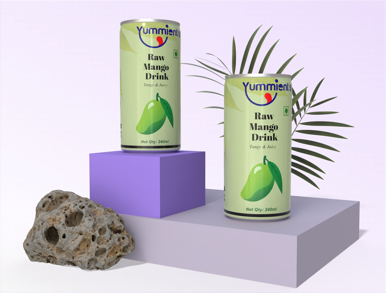 Raw Mango Juice in 240ml Can – Yummients – No Preservatives, Real Fruit Pulp