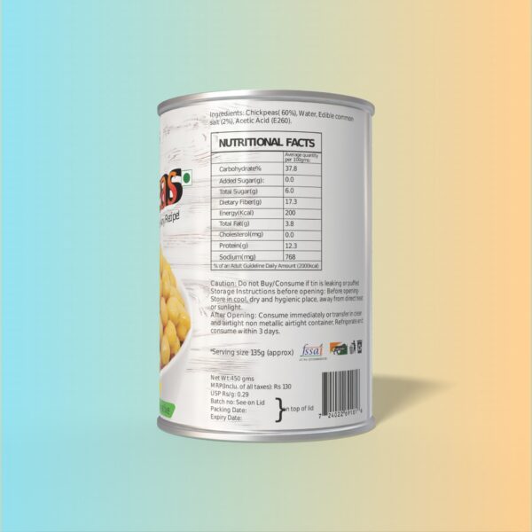 Canned Chickpeas Ready to Cook by Yummients 450g