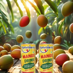 Yummients Mango Juice for Kids – 30% Fruit Pulp, No Preservatives | 240ml Can